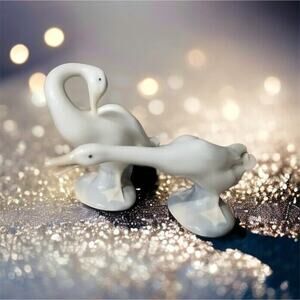 Vintage 1980s Nao Lladro Daisa Porcelain Figurines Long Neck Goose Duck Spain